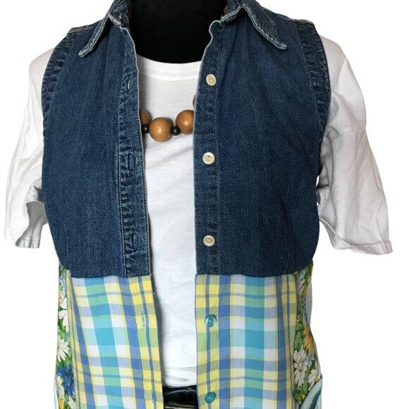 Handmade Patchwork Duster, S-M: Upcycled Boho Floral Spring Layering Jacket - Picture 6 of 12